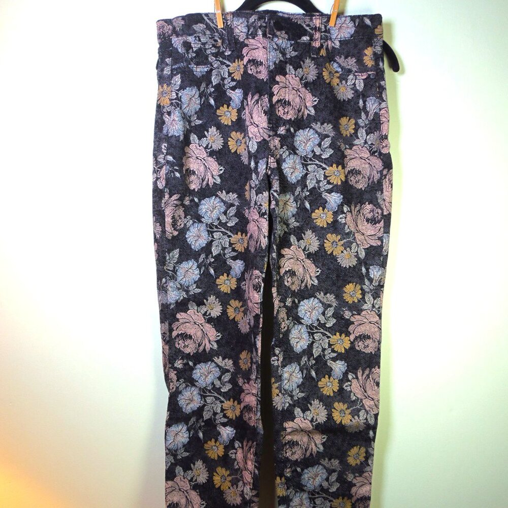 Celebrity Pink 7/28 Floral Denim Raw Hem Jeans BoHo Chic Festival Coquette Girl